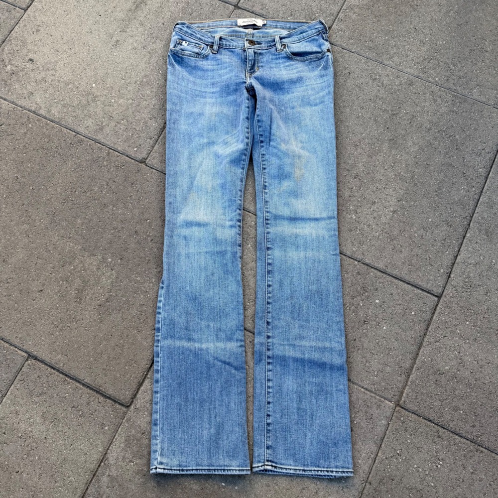 Abercrombie & Fitch Womens Light Wash Low Rise Bootcut Stretch Jeans 16 Slim